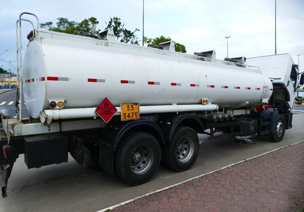 A truck of dangerous goods on road